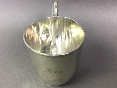 Lot 2 - SILVER CHRISTENING MUG