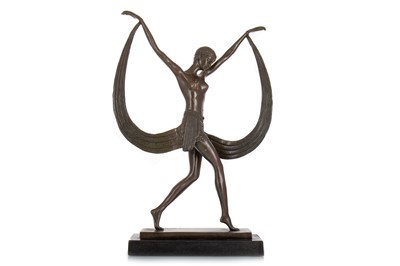 Lot 388 - AFTER CLAUDE MIRVAL, ART DECO BRONZE FIGURE