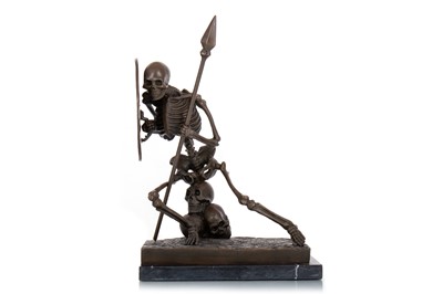 Lot 391 - BRONZE 'SKELETON WARRIOR' STATUE