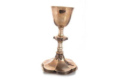 Lot 240 - VICTORIAN SILVER AND PARCEL GILT COMMUNION CHALICE