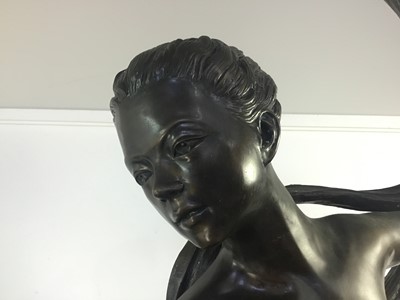 Lot 395 - LIFE SIZE BRONZE OF A RIBBON DANCER