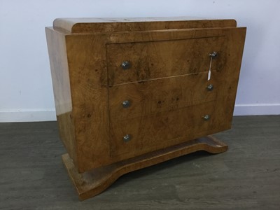 Lot 211 - ART DECO STYLE BURR WALNUT CHEST OF DRAWERS