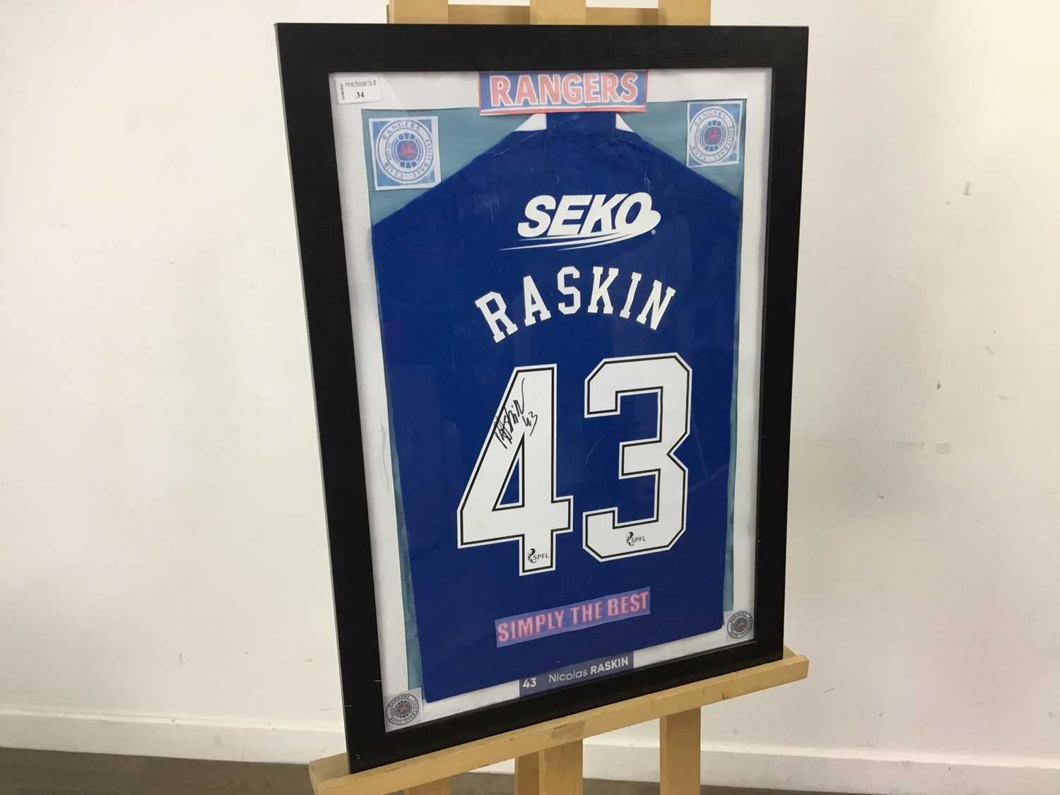 Lot 34 - NICOLAS RASKIN SIGNED RANGERS SHIRT