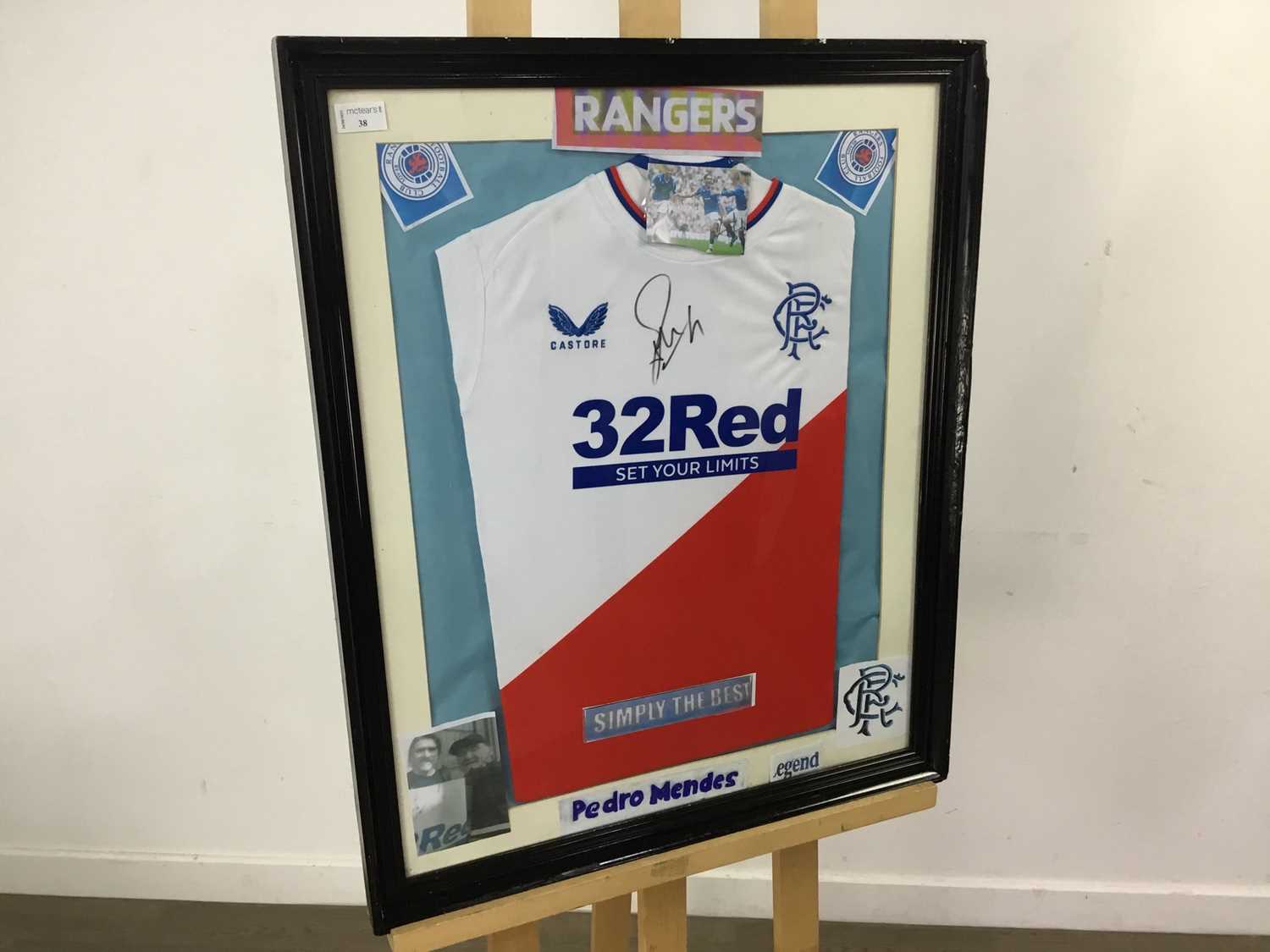 Lot 38 - PEDRO MENDES SIGNED RANGERS SHIRT
