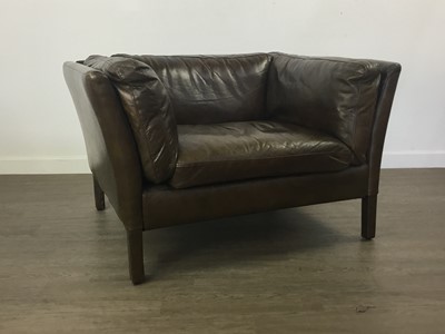 Lot 400 - HALO GROUCHO, BROWN LEATHER ARMCHAIR