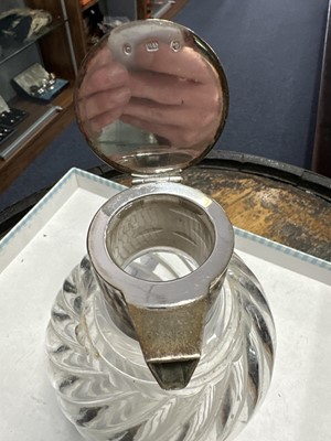 Lot 238 - IN THE MANNER OF DR. CHRISTOPHER DRESSER, VICTORIAN SILVER MOUNTED GLASS CLARET JUG