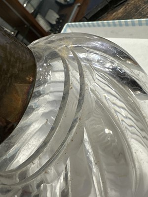 Lot 238 - IN THE MANNER OF DR. CHRISTOPHER DRESSER, VICTORIAN SILVER MOUNTED GLASS CLARET JUG