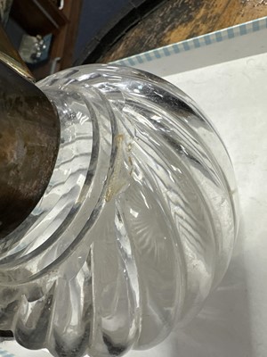 Lot 238 - IN THE MANNER OF DR. CHRISTOPHER DRESSER, VICTORIAN SILVER MOUNTED GLASS CLARET JUG