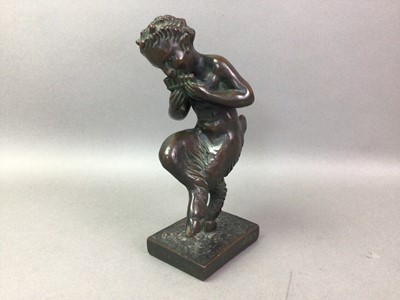 Lot 197 - BRONZED COMPOSITION FIGURE OF THE PIPER