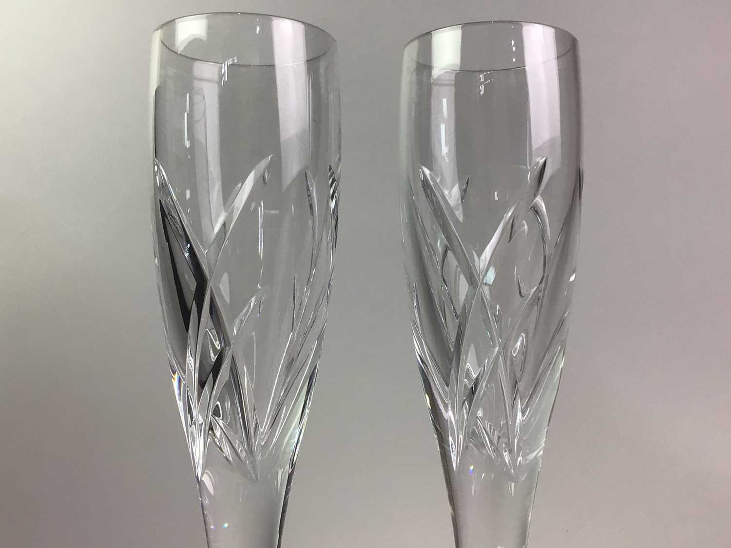 Lot 23 - GROUP OF SIX WATERFORD CRYSTAL CHAMPAGNE GLASSES