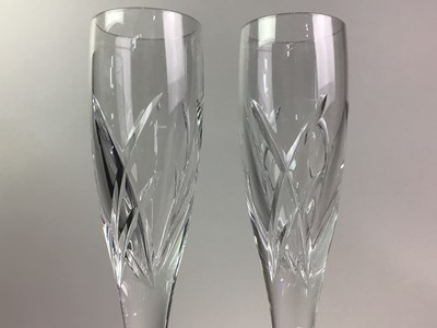 Lot 23 - GROUP OF SIX WATERFORD CRYSTAL CHAMPAGNE GLASSES