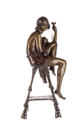 Lot 404 - ART NOUVEAU STYLE BRONZE FIGURE