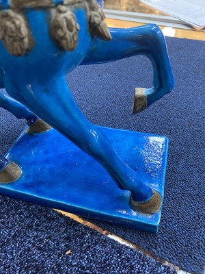 Lot 73 - CHINESE TURQUOISE GLAZED HORSE
