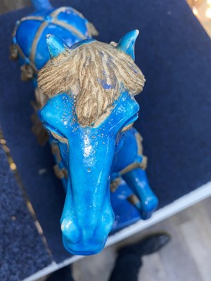 Lot 73 - CHINESE TURQUOISE GLAZED HORSE