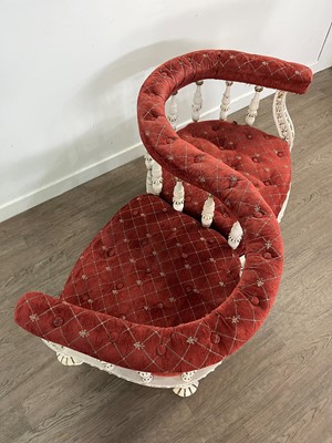 Lot 786 - VICTORIAN CONVERSATION SETTEE