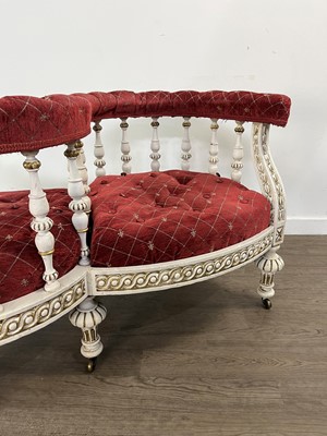 Lot 786 - VICTORIAN CONVERSATION SETTEE