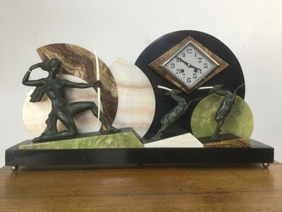 Lot 432 - ART DECO FIGURAL MANTEL CLOCK