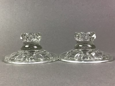 Lot 85 - PAIR OF CRYSTAL CANDLESTICKS