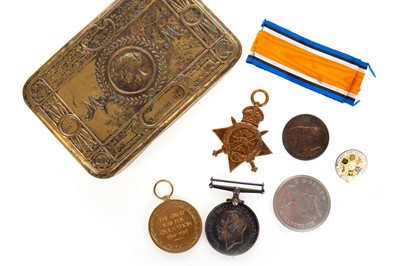 Lot 23 - WWI SERVICE MEDAL GROUP AWARDED TO PTE E. PUGH A.S.C.