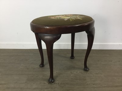 Lot 277 - MAHOGANY OVAL DRESSING STOOL