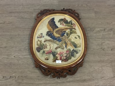 Lot 262 - VICTORIAN STUMP WORK PANEL