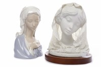 Lot 434 - LLADRO BUST MODELLED AS THE VIRGIN MARY 22cm...