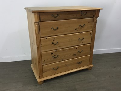 Lot 114 - PINE CHEST OF DRAWERS