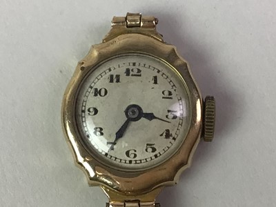 Lot 169 - NINE CARAT GOLD LADIES WRIST WATCH