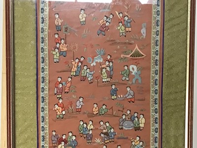 Lot 307 - CHINESE EMBROIDERED PANEL