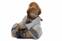 Lot 446 - LARGE LLADRO GRES FIGURE OF LAZY DAY...