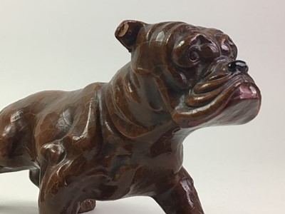 Lot 250 - PLASTER FIGURE OF A BULLDOG