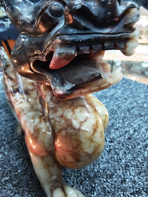 Lot 251 - CHINESE SOAPSTONE MODEL OF A DRAGON