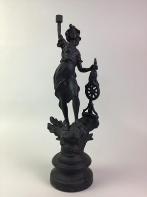 Lot 357 - VICTORIAN BRONZED SPELTER FIGURE OF A BAGPIPER