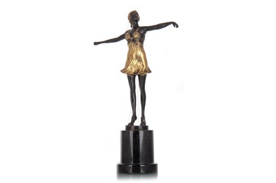 Lot 439 - IN THE MANNER OF PIERRE LE FAGUAYS, ART DECO STYLE BRONZE FIGURE