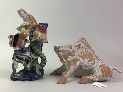 Lot 191 - CERAMIC FIGURE GROUP OF FISH