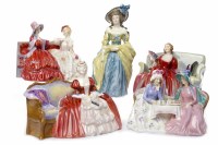 Lot 460 - GROUP OF FIVE ROYAL DOULTON FIGURES comprising...