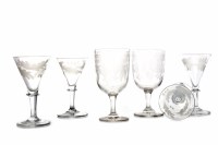 Lot 467 - SET OF FOUR 19TH CENTURY CORDIAL GLASSES with...