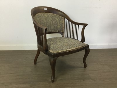 Lot 436 - WALNUT TUB CHAIR