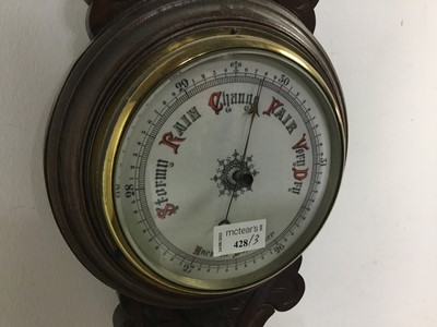 Lot 428 - OAK ANEROID BAROMETER