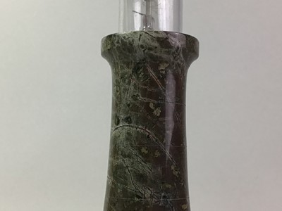 Lot 443 - MARBLE AND STONE TABLE LAMP