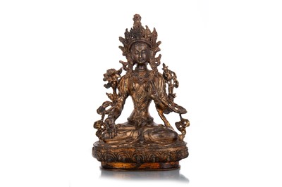 Lot 1182 - SOUTH-EAST ASIAN CAST METAL FIGURE OF TARA