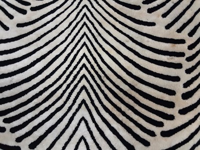 Lot 444 - AFTER OLIVER HILL (ENGLISH, 1887-1968), ART DECO STYLE 'ZEBRA' PRINT RUG