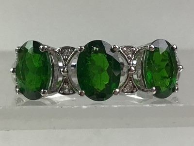 Lot 505 - COLLECTION OF CHROME DIOPSIDE RINGS