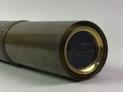 Lot 527 - VICTORIAN SINGLE DRAW BRASS TELESCOPE