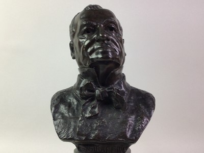 Lot 344 - METAL BUST OF A MALE