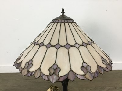 Lot 452 - PAIR OF TIFFANY STYLE TABLE LAMPS