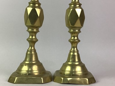 Lot 575 - PAIR OF BRASS 'PRINCESS DIAMOND' BRASS CANDLESTICKS