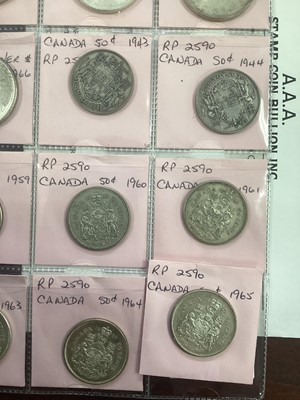 Lot 85 - TWENTY TWO CANADIAN SILVER CENTS AND DOLLARS