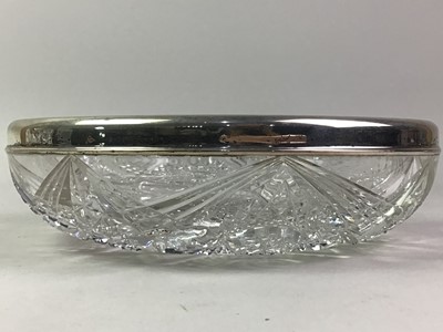 Lot 594 - SILVER MOUNTED CUT GLASS BOWL