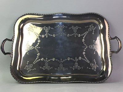 Lot 607 - SILVER PLATED TEA TRAY